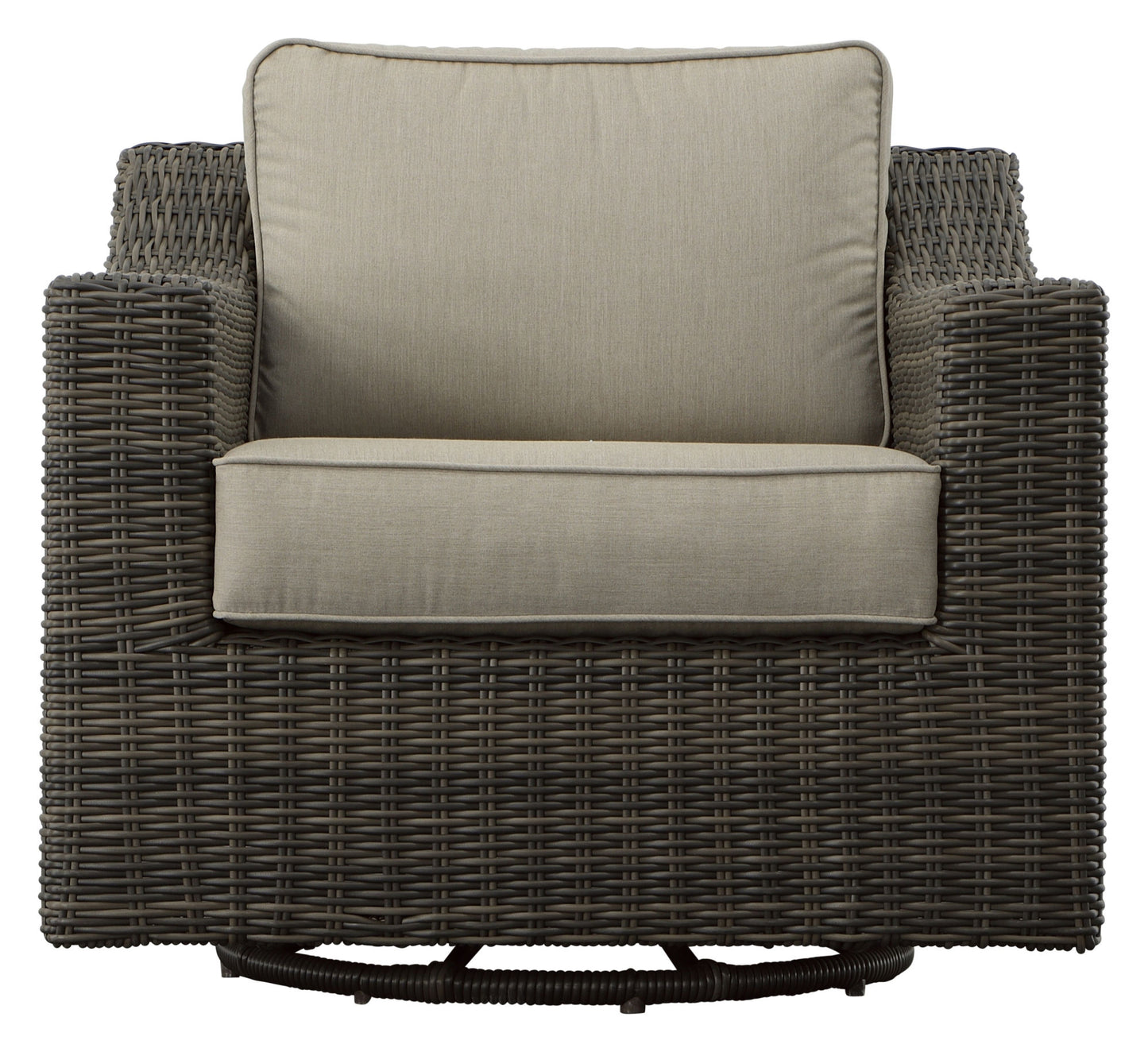 Outdoor Swivel Chair - Half-Round Resin Wicker, 360° Swivel, Cushioned