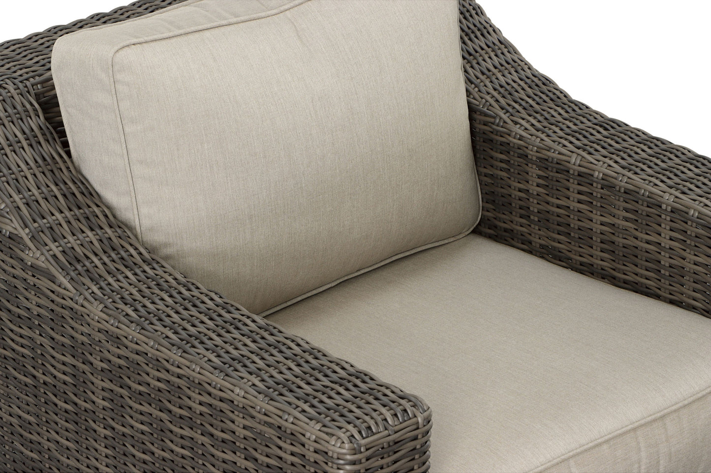Outdoor Swivel Chair - Half-Round Resin Wicker, 360° Swivel, Cushioned