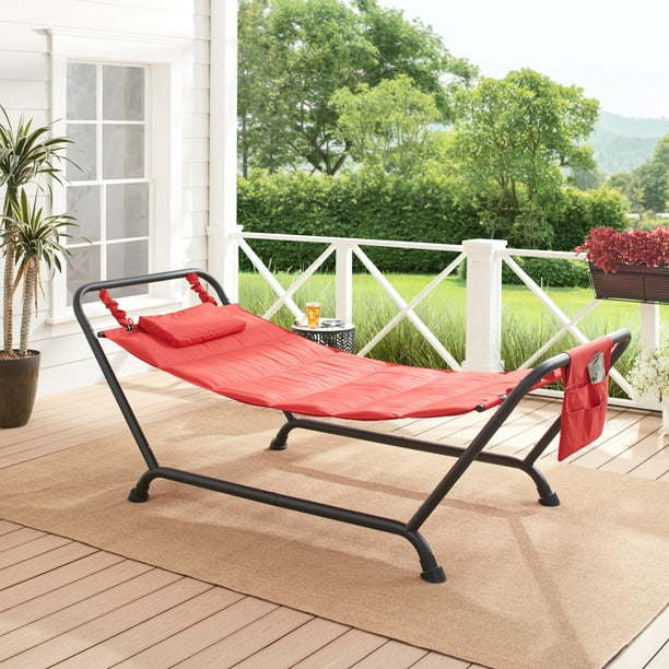 Polyester Hammock with Stand and Pillow