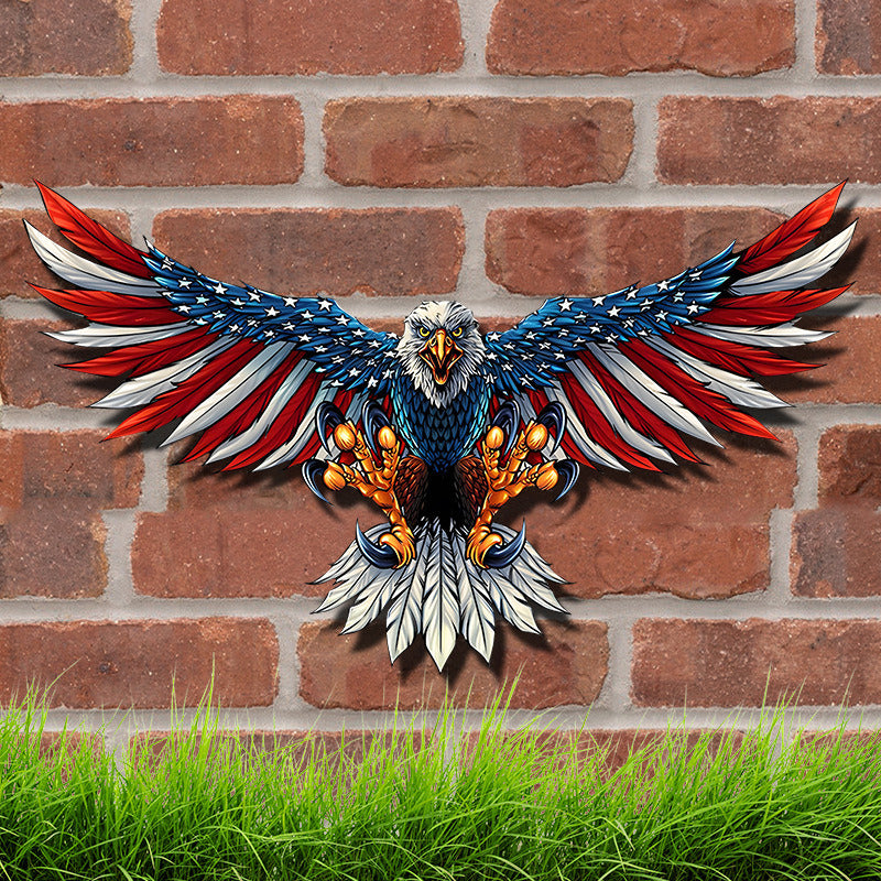 Metal Eagle American Flag Wall Decor