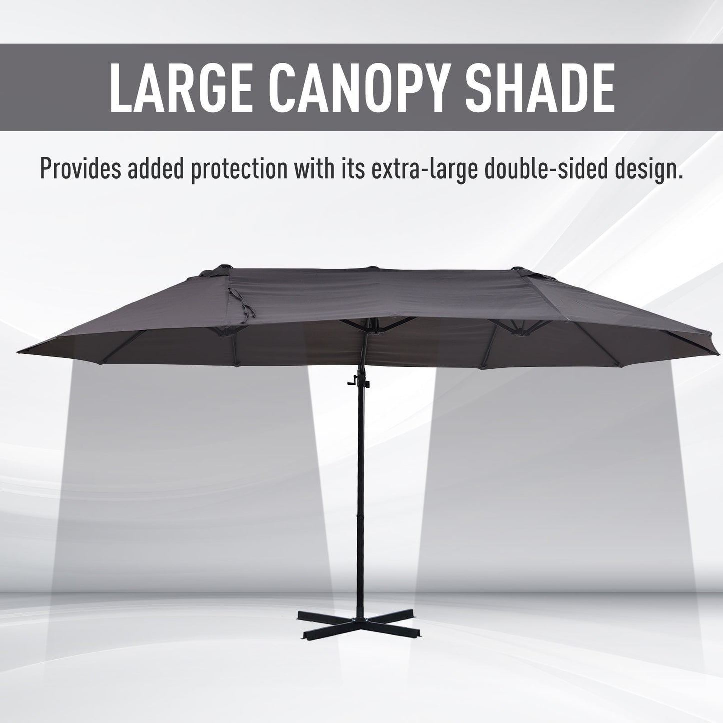 14ft Extra Large Patio Umbrella with Crank and Stand