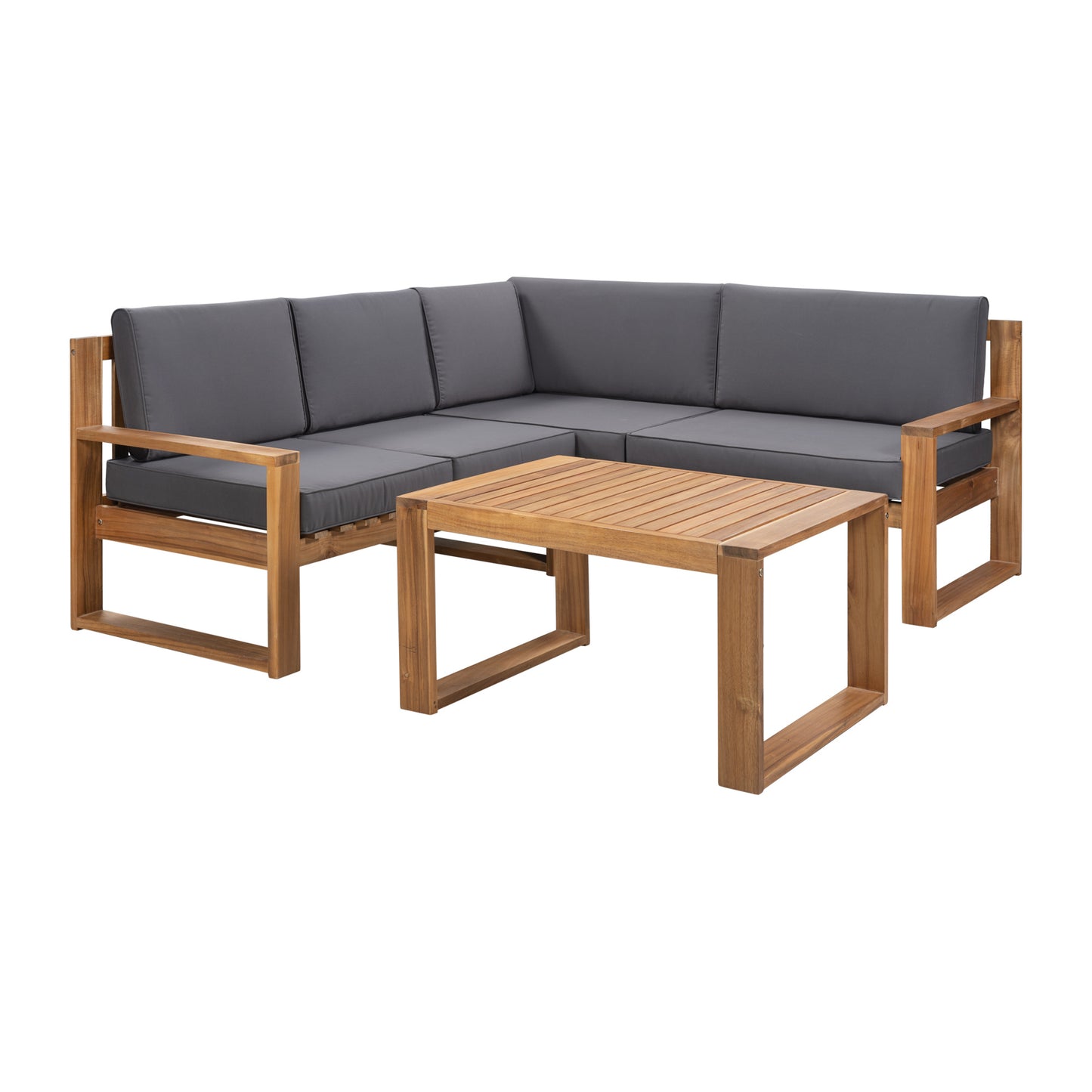 Acacia Wood l Teak Finish 3-Piece Patio Sectional Set