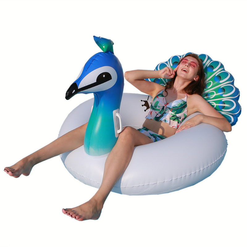 Blue Peacock Swimming Ring Recliner