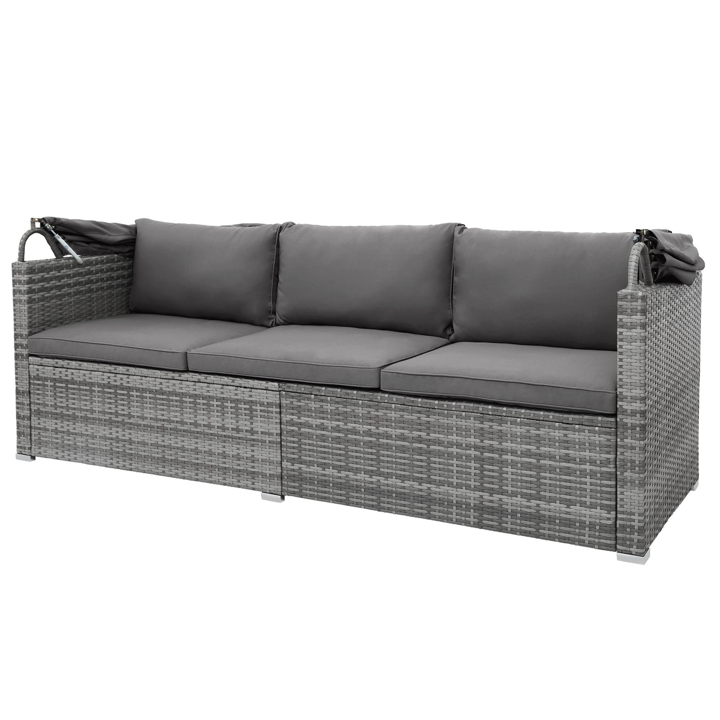 5 Piece Outdoor Sectional Patio Rattan Sofa Set Rattan Daybed