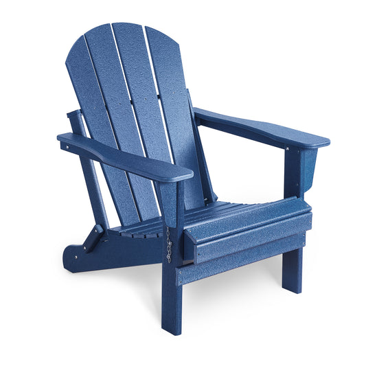 Folding Adirondack Outdoor Chair, Poly Wood - Weather Resistant