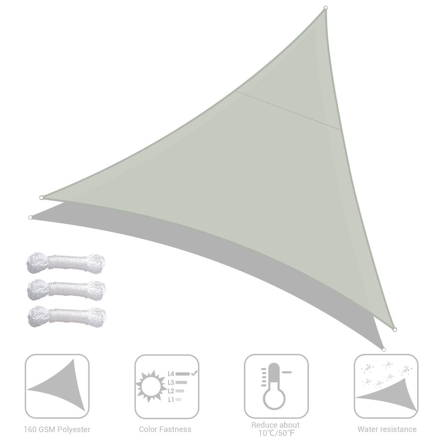 Triangle Sun Shade Sail/Gray