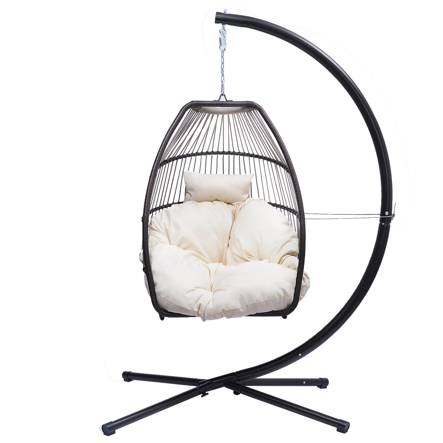 Hanging Swing Chair with Cushion and Pillow