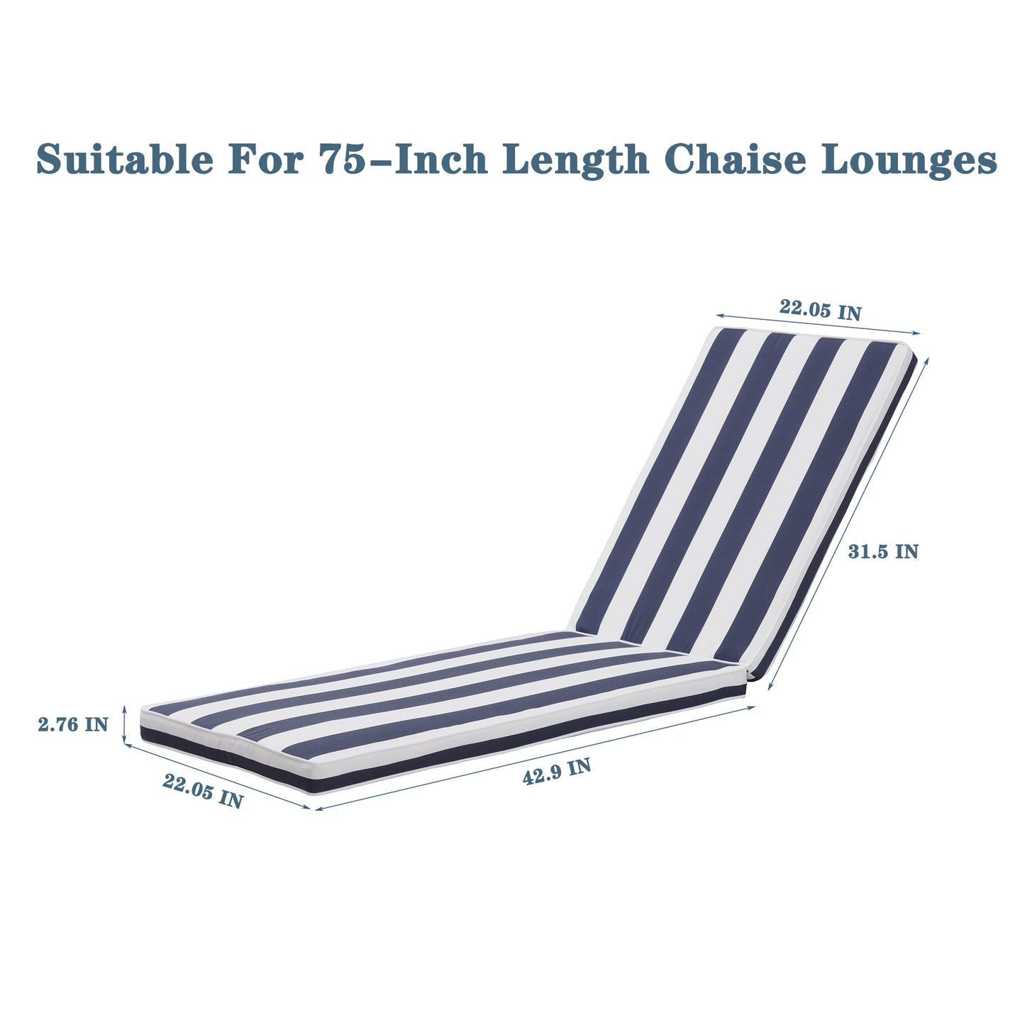 2PCS Set Outdoor Lounge Chair Cushion Replacement