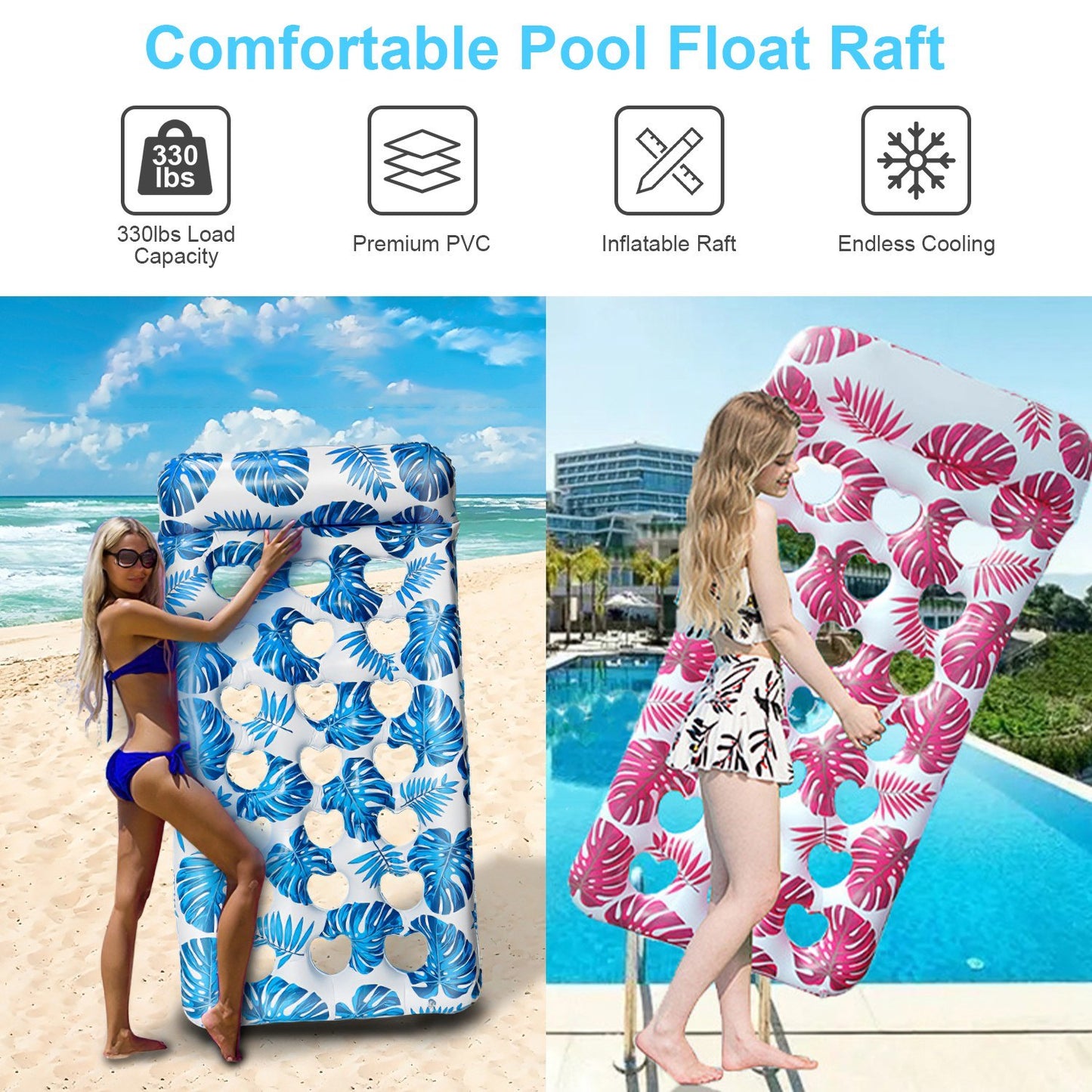 3 Pack Inflatable Pool Float Raft