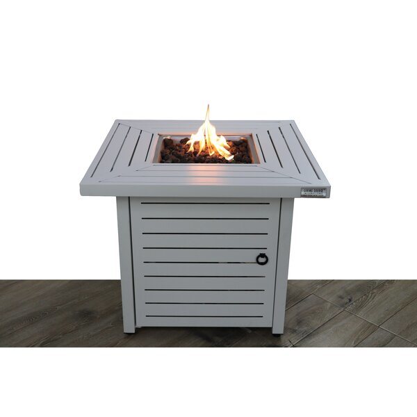White Steel Propane/Natural Gas Fire Pit Table