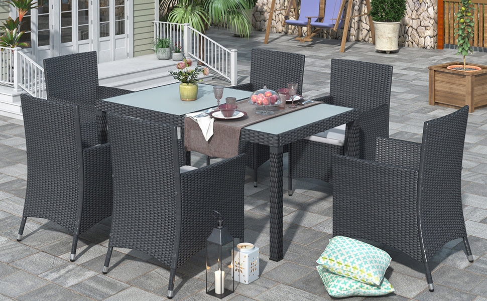 7 Piece Outdoor Wicker Dining set