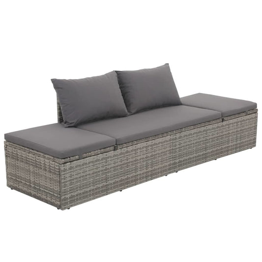 Patio Bed Poly Rattan (Grey)