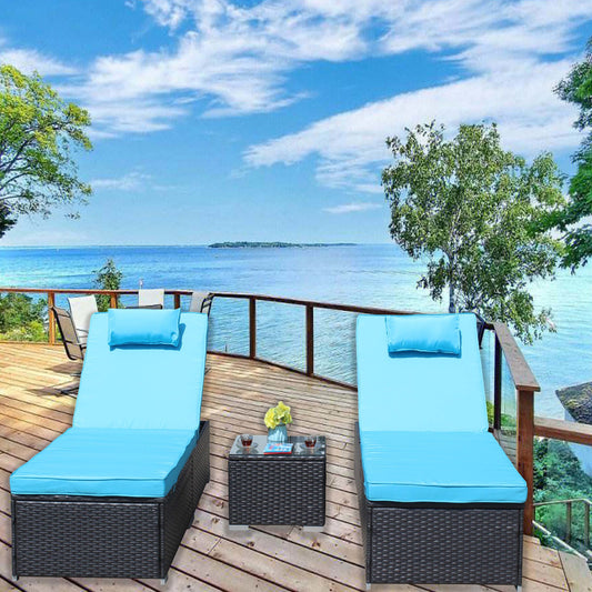 3-Piece Outdoor Chaise Lounge Set