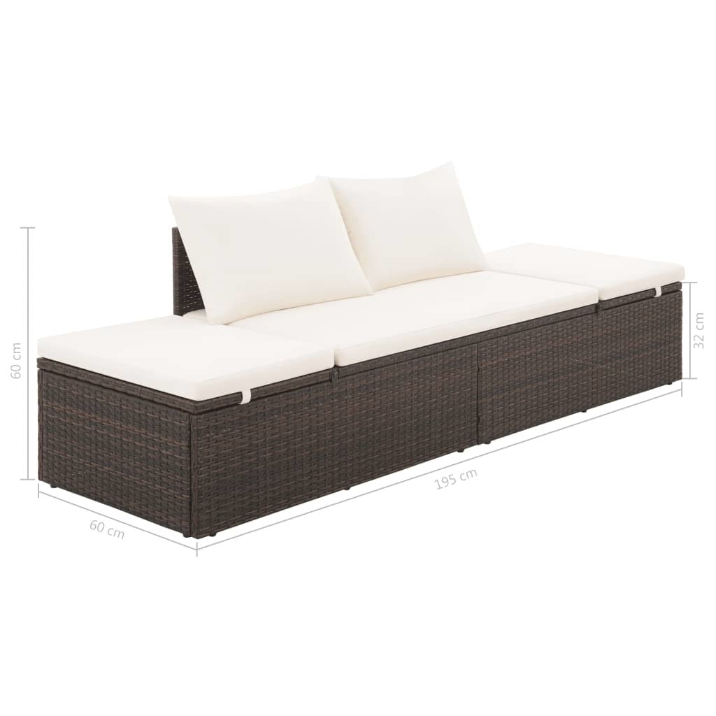 Patio Bed Poly Rattan Wicker