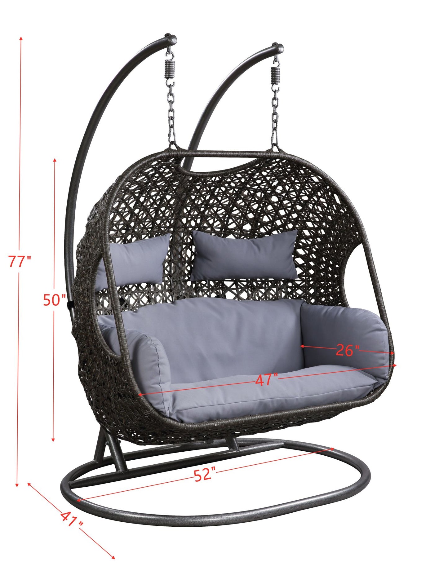 Patio Swing Chair with Stand and Fabric Cusions