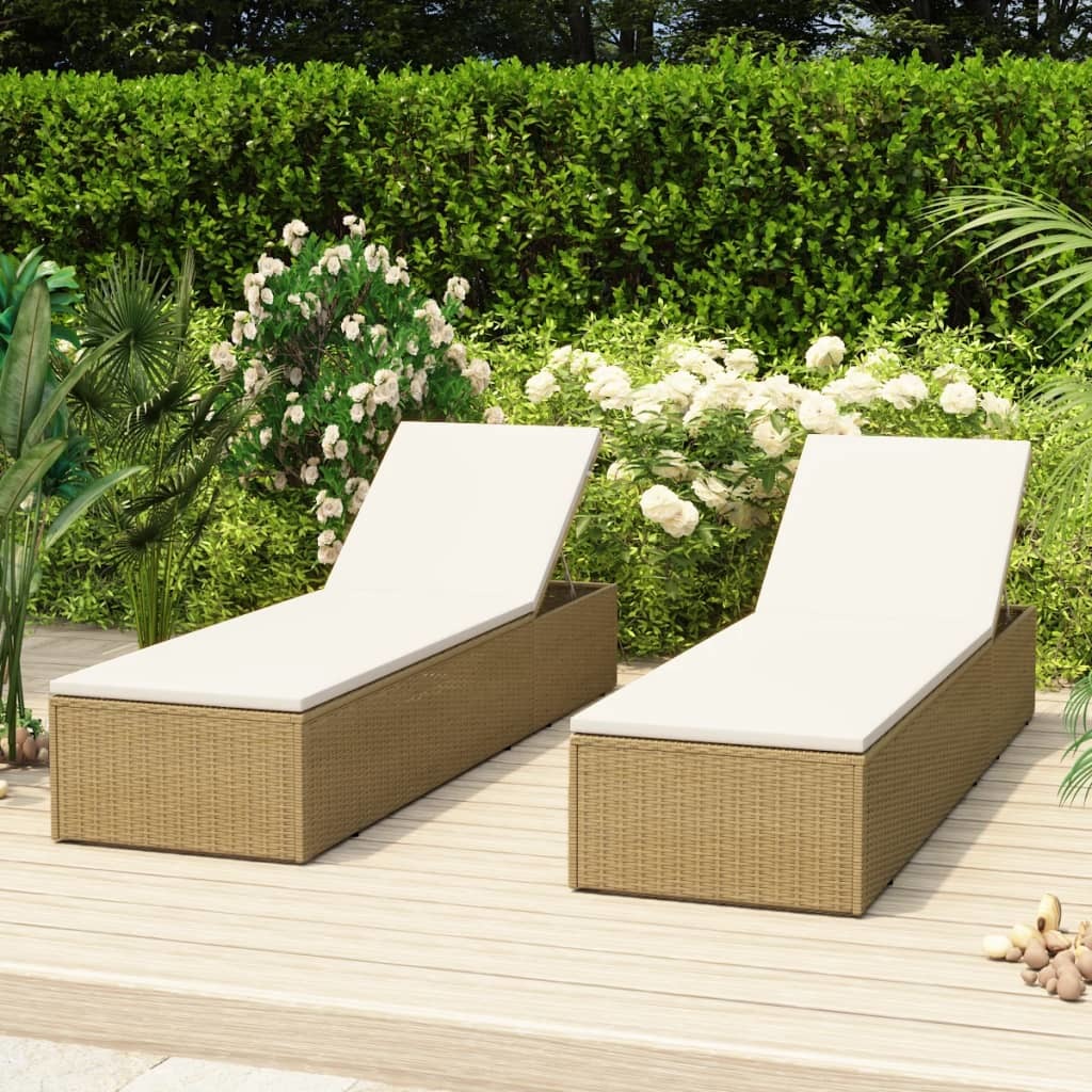 1Pc Sunlounger - Poly Rattan