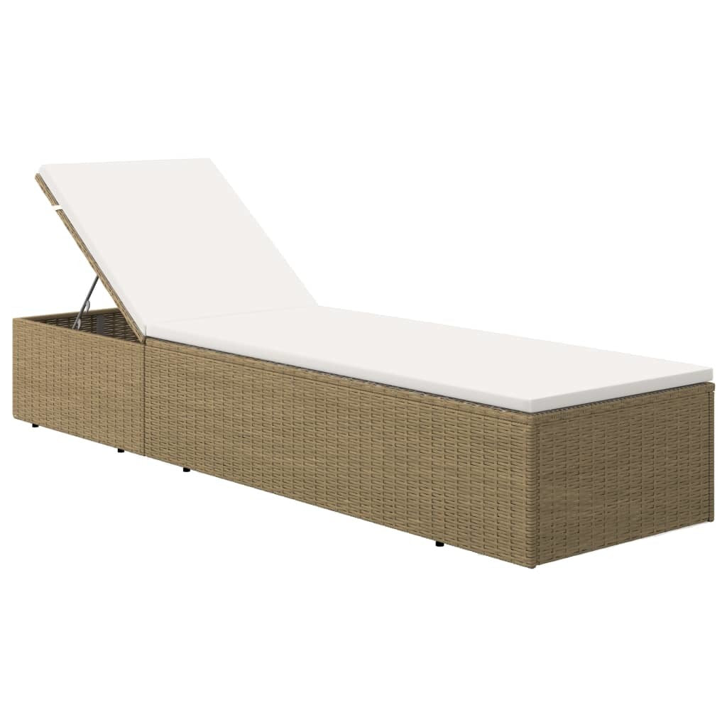 1Pc Sunlounger - Poly Rattan