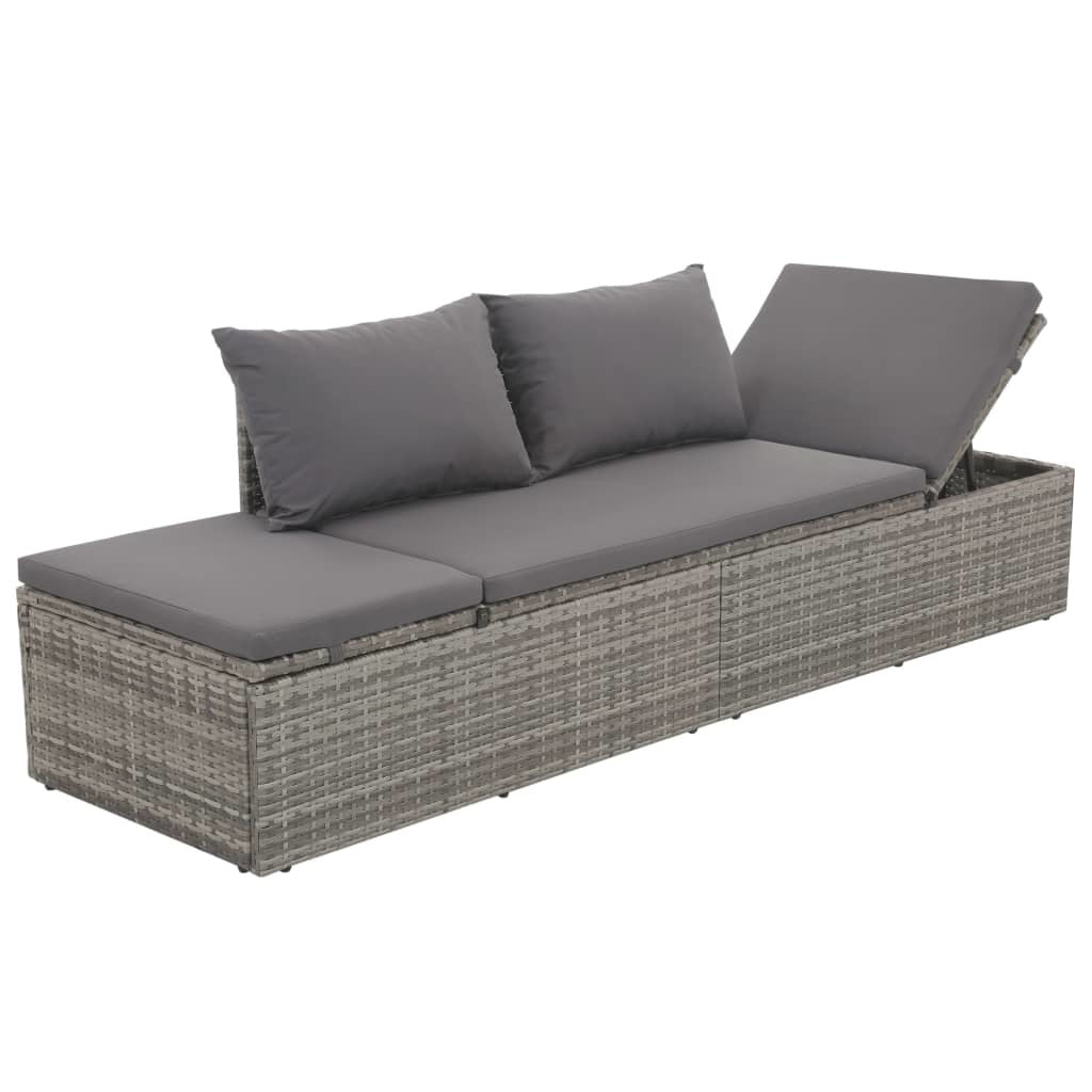 Patio Bed Poly Rattan (Grey)