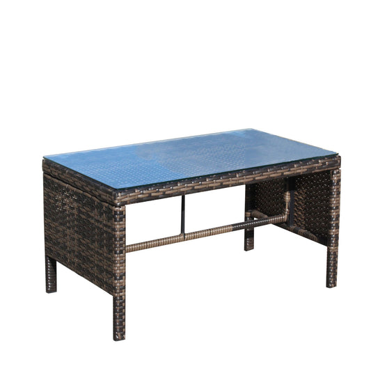 Outdoor Patio Furniture Coffee Table with clear tempered glass