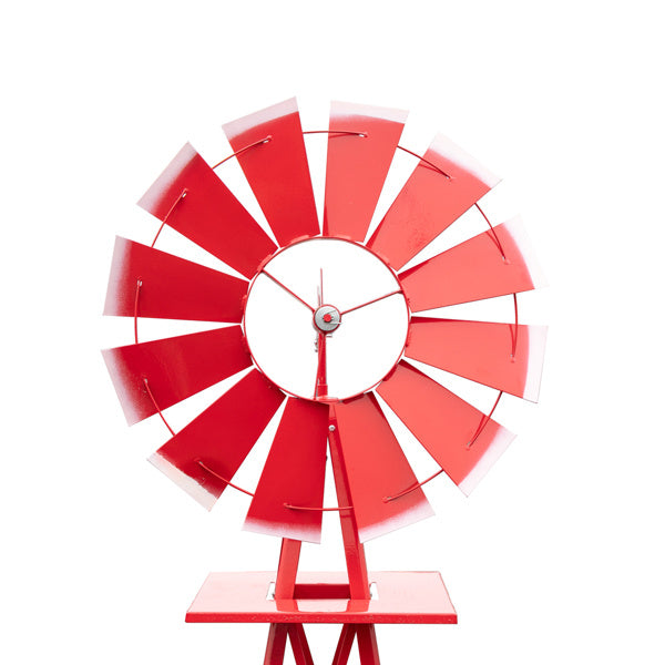 8FT Garden Windmill Red