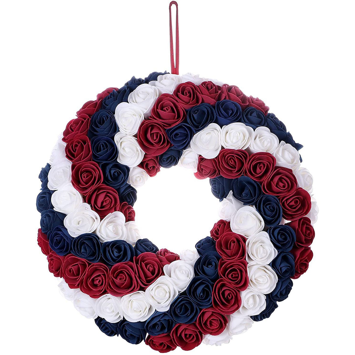 Patriotic Americana Wreath;  Handcrafted Holiday Wreath Garland Decoration