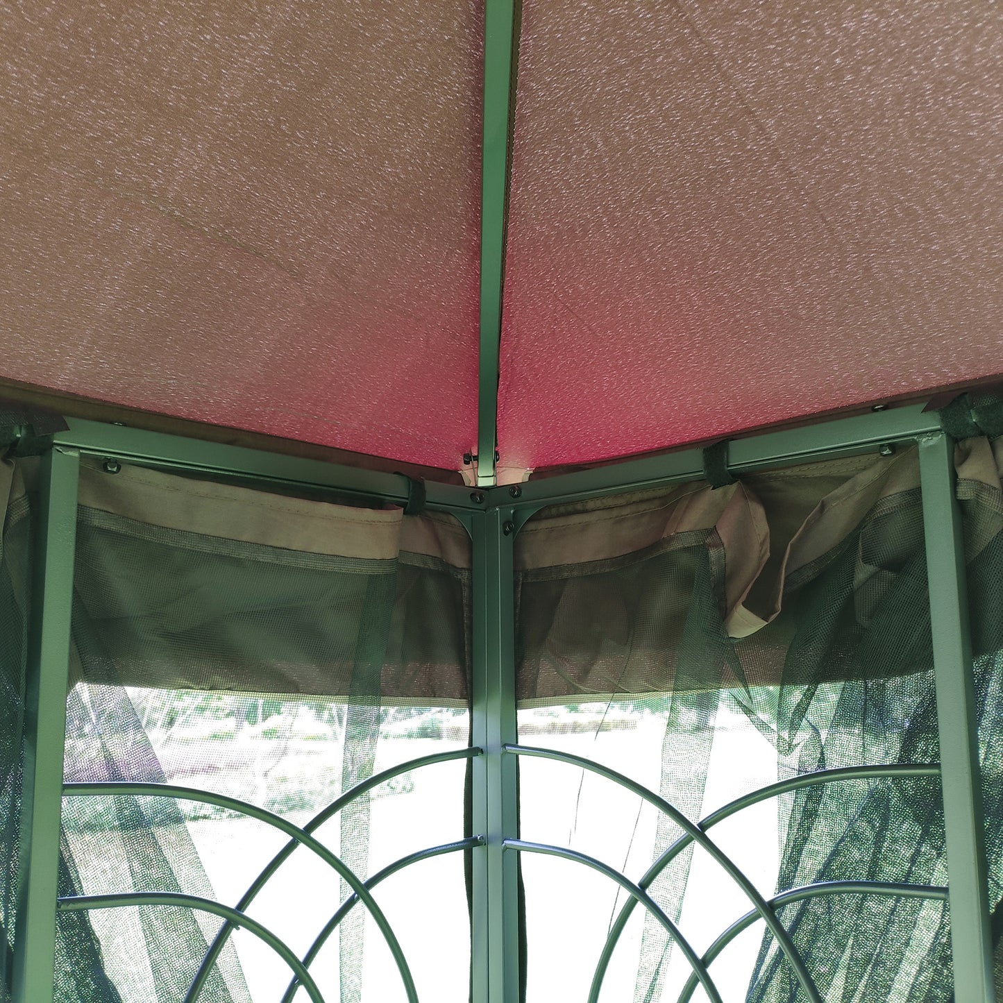 Outdoor Gazebo Canopy Tent With Ventilated Double Roof And Detachable Mosquito net