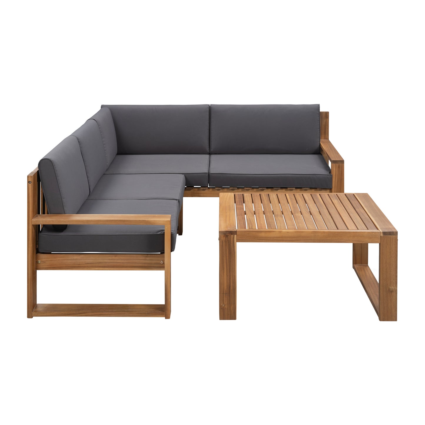 Acacia Wood l Teak Finish 3-Piece Patio Sectional Set