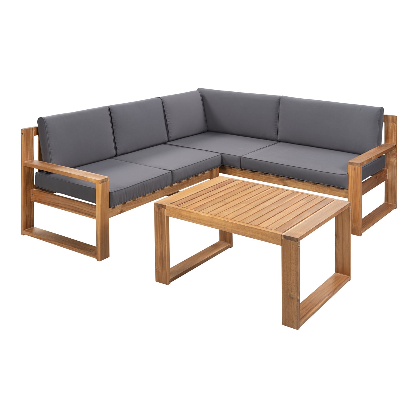 Acacia Wood l Teak Finish 3-Piece Patio Sectional Set