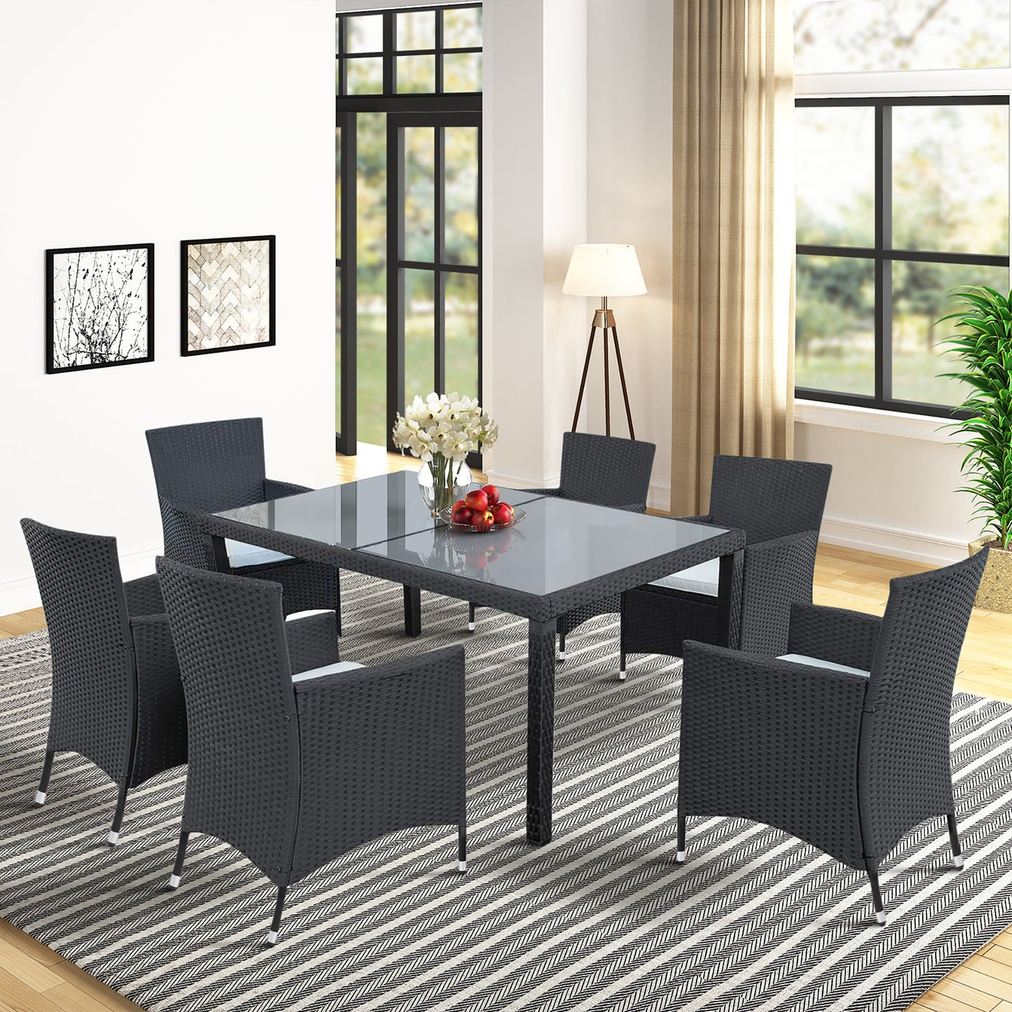 7 Piece Outdoor Wicker Dining set