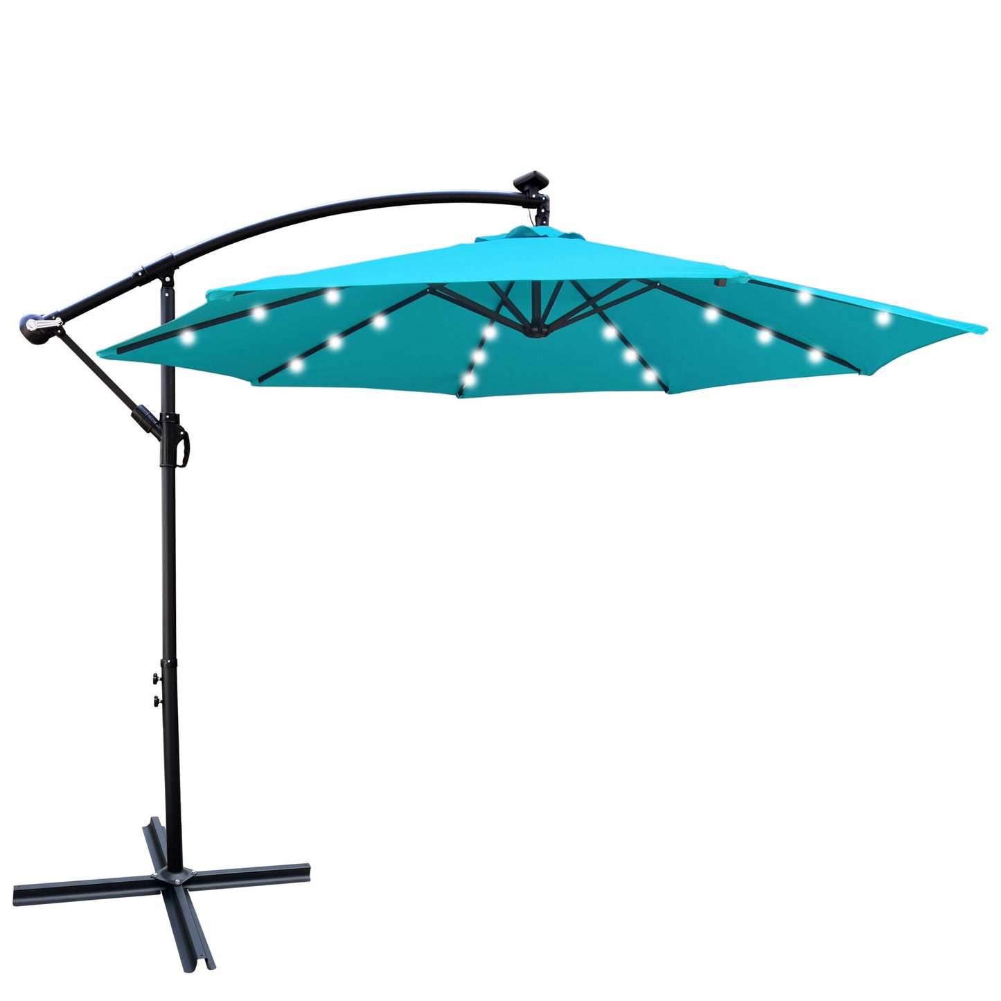 Solar Powered Outdoor Patio Umbrella with LED Lighting