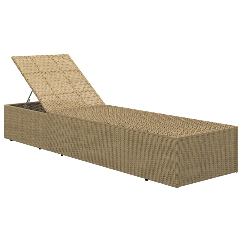 1Pc Sunlounger - Poly Rattan