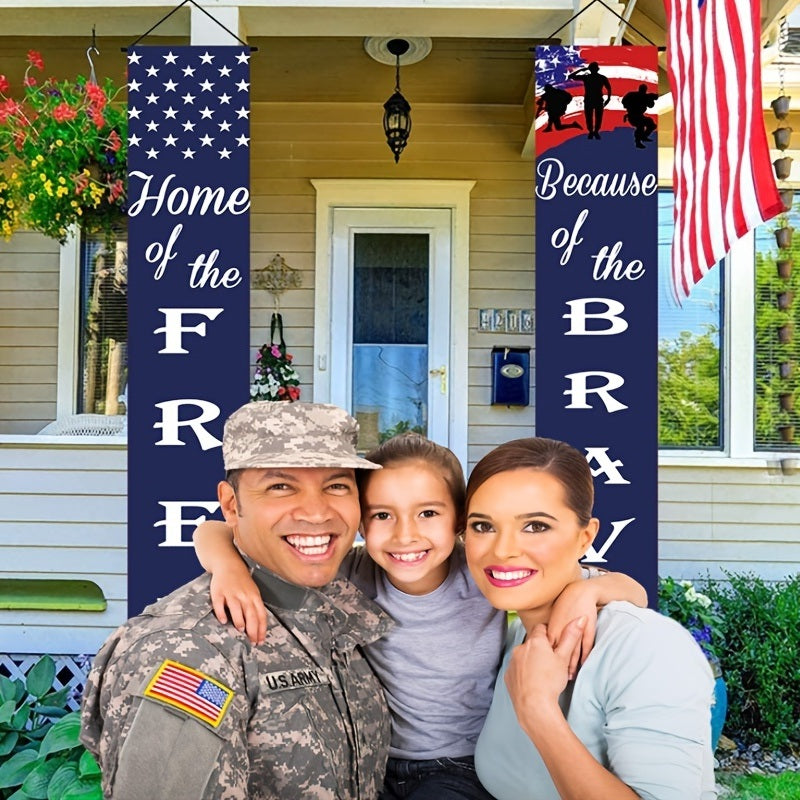 Patriotic Soldier Porch Banners