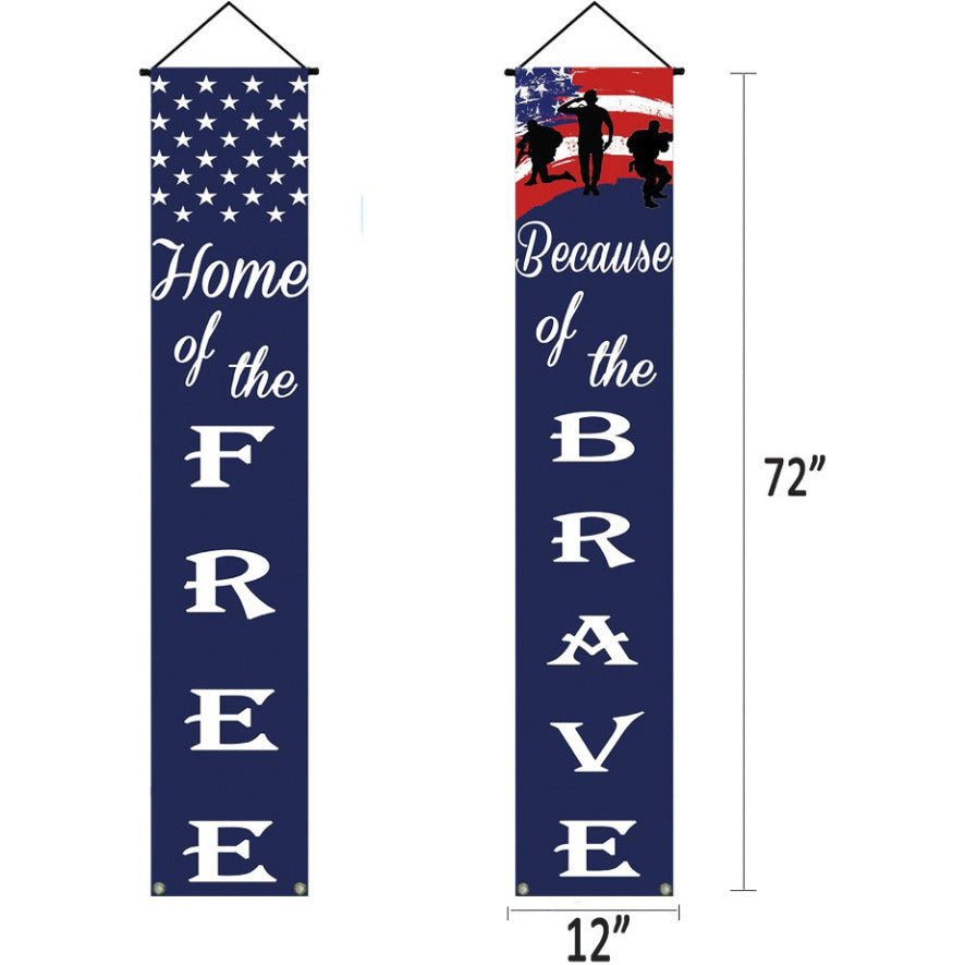 Patriotic Soldier Porch Banners