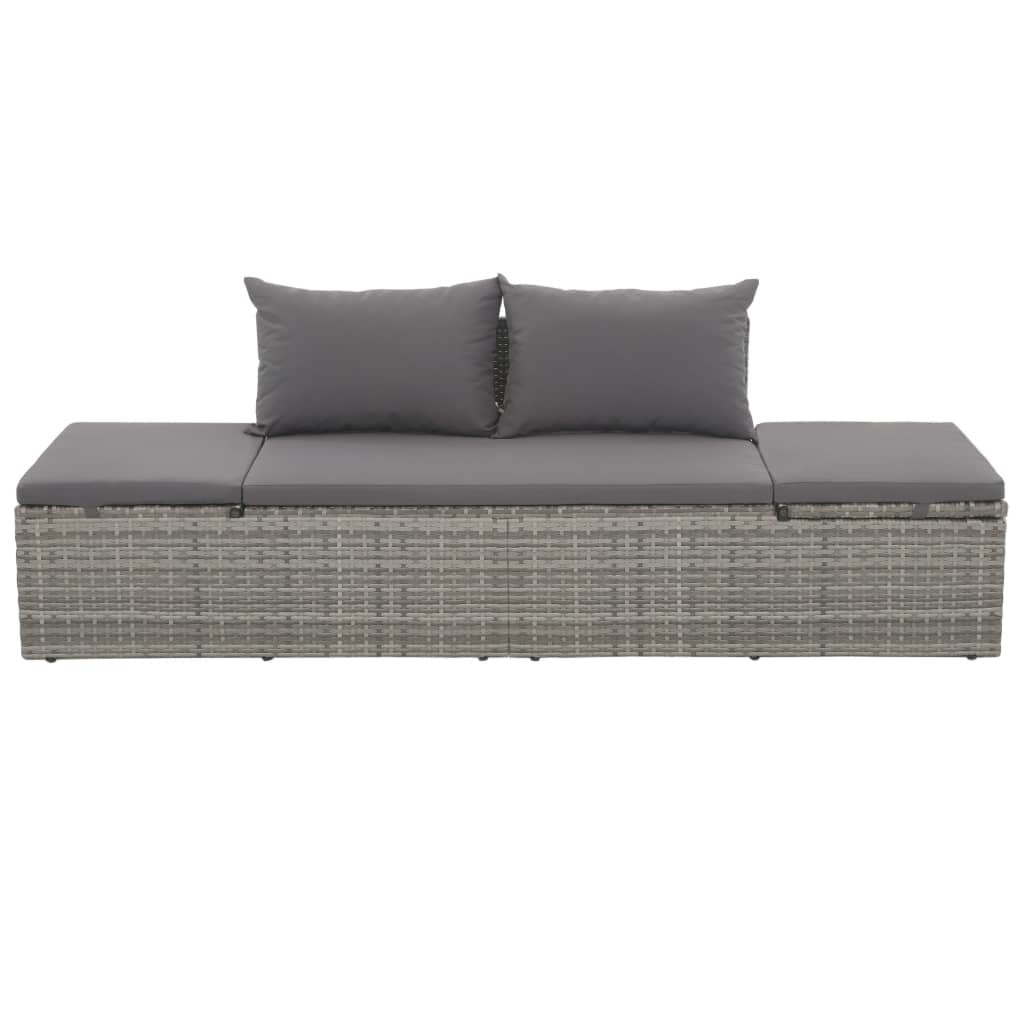 Patio Bed Poly Rattan (Grey)