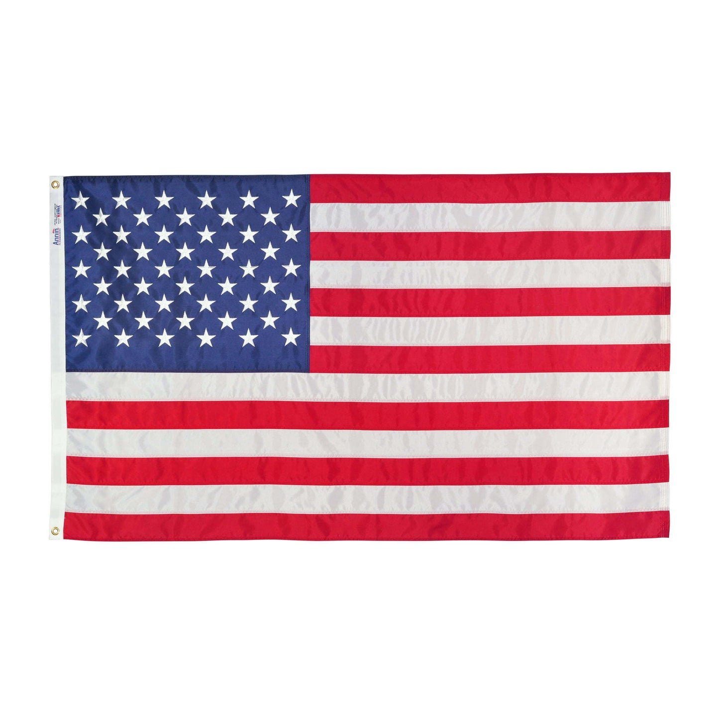 Stitched Stripes and Embroidered Stars USA Nylon Flag; 3' x 5'