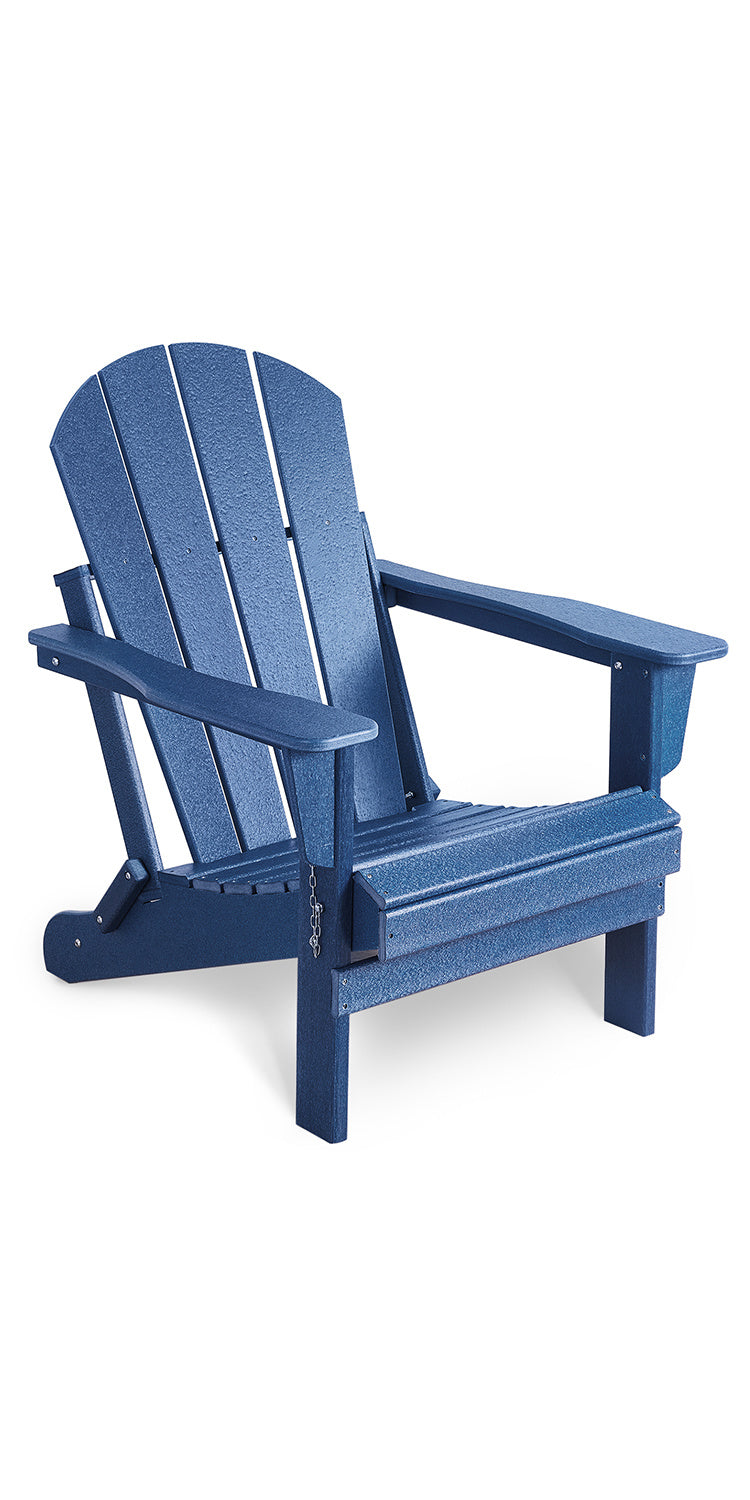 Folding Adirondack Outdoor Chair, Poly Wood - Weather Resistant