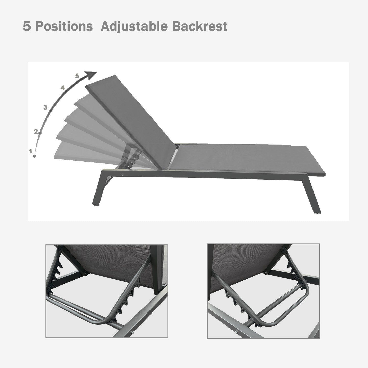 Outdoor Chaise Lounge Chair Set With Cushions.